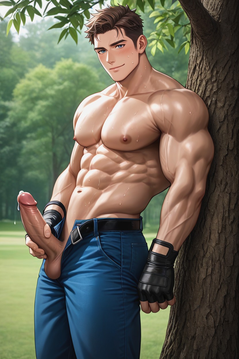 Horny, Side View, Model AI Gay Porn