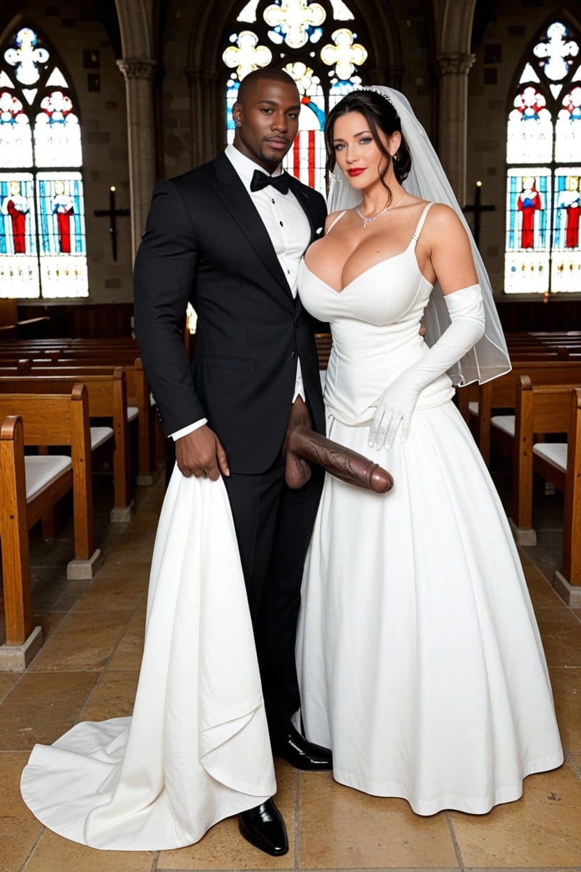 Interracial, Nylon Gloves, Tight Wedding Dress AI Porn