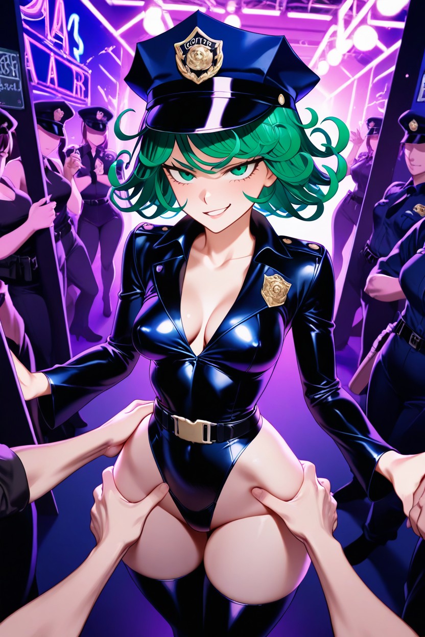 Strip Club On Background, Shy, Police Belt AI Porn