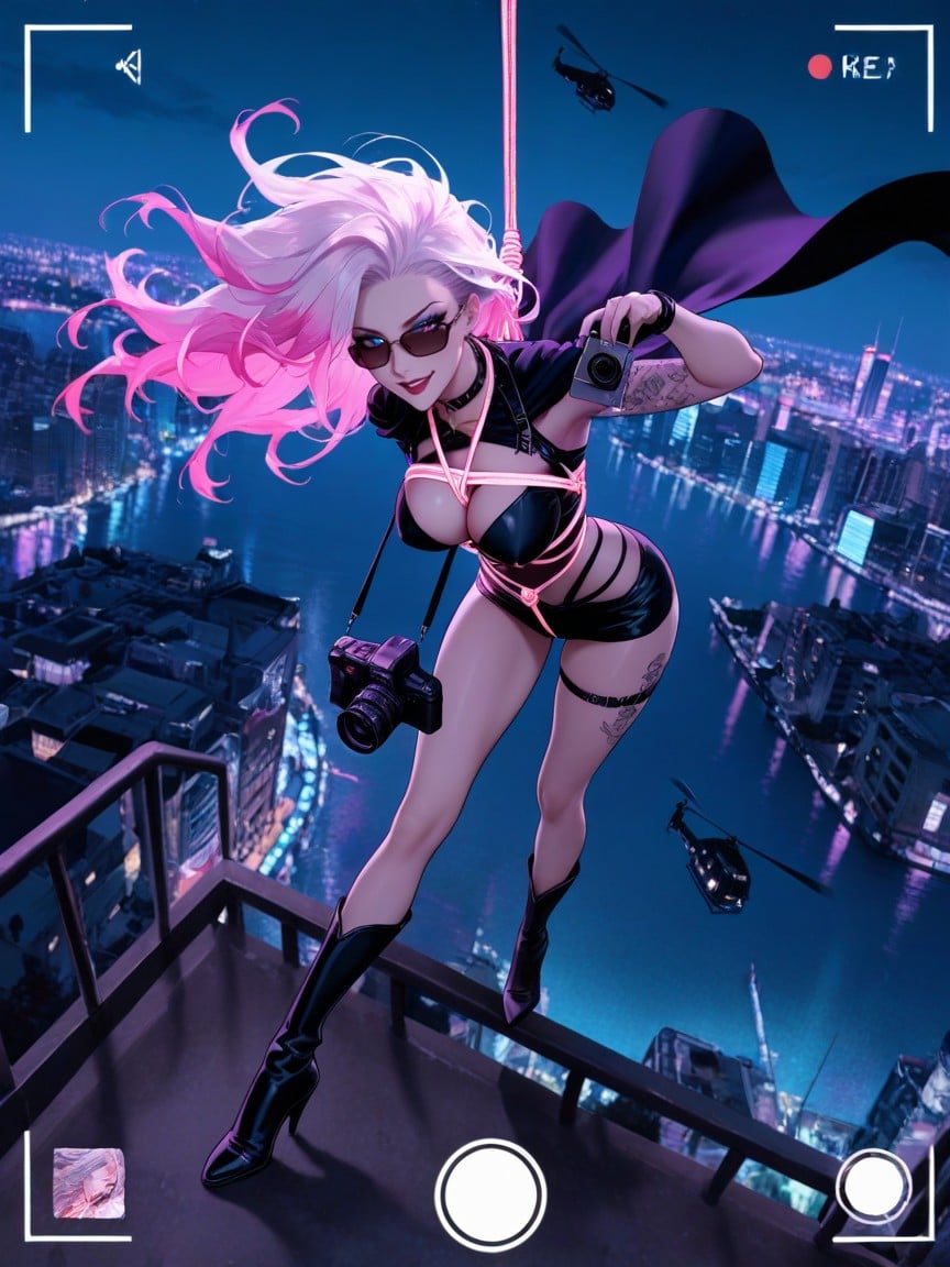 Extreme Top Down View, Nearly Naked Woman, Dynamic Pose AI Porn