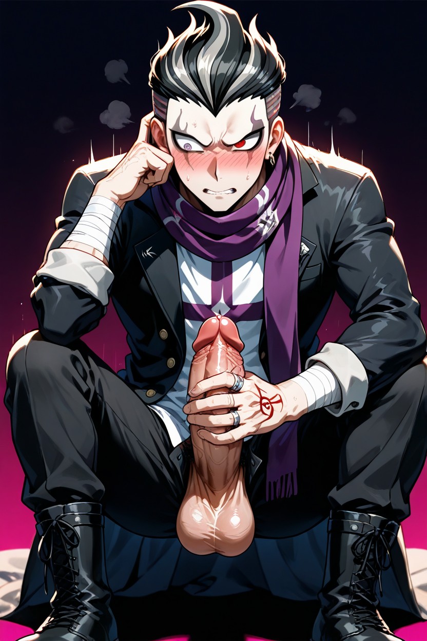An Earring On The Right Ear, Blush Face, Undercut Hairstyle AI Gay Porn