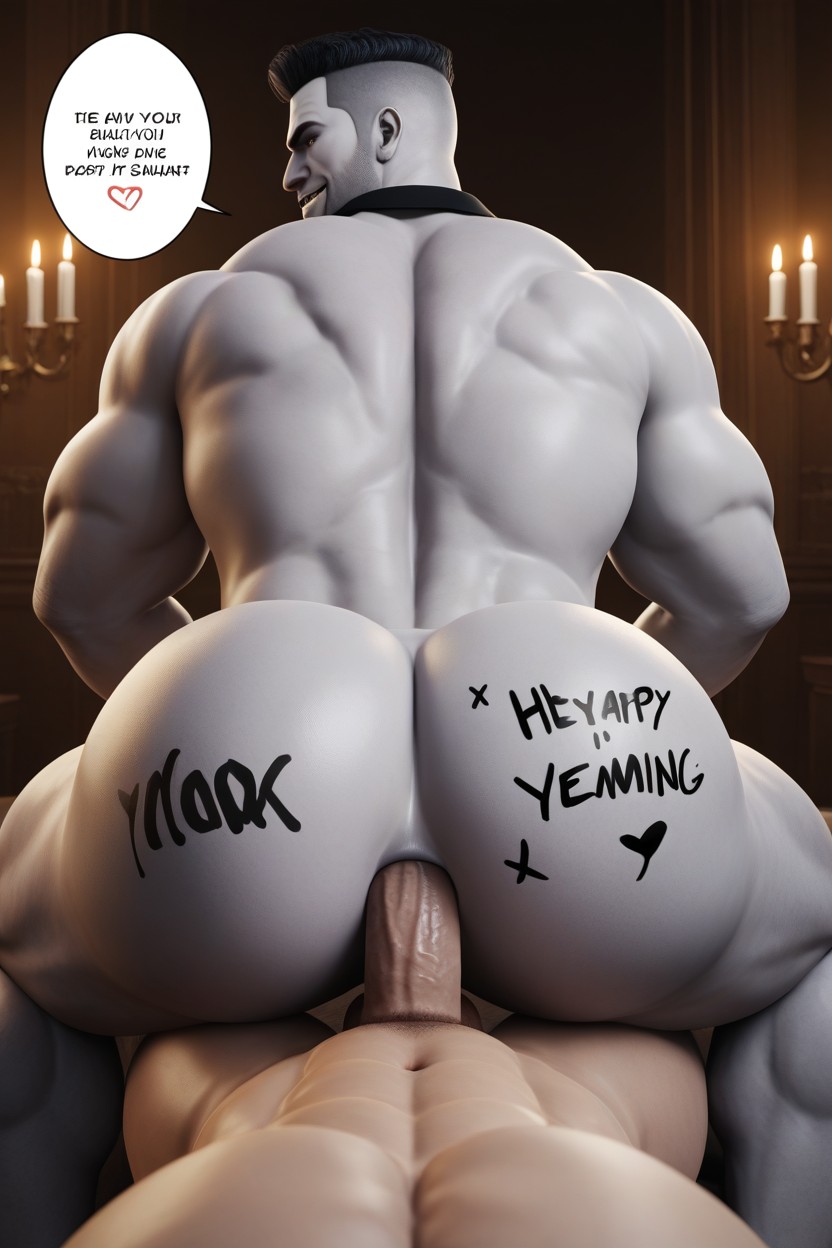 Men Fucking, The Bottom Is In Control, High Detail AI Gay Porn