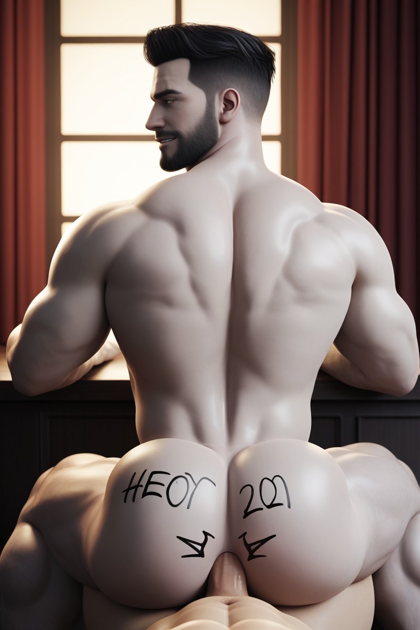 Bottom Is Powerful, Rear View, 25+ AI Gay Porn