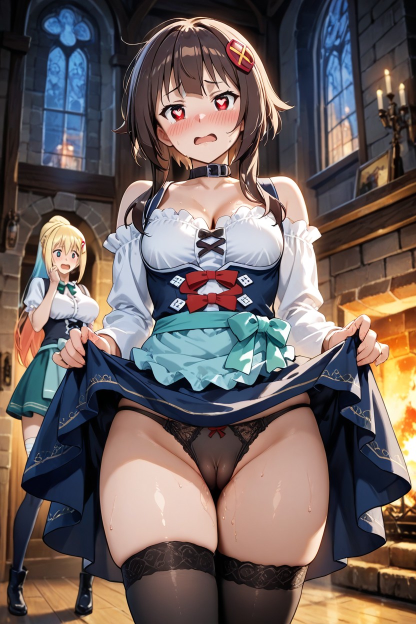 Cameltoe Bulge, Trio, The Outfits Match With Their Hair Color Hentai AI Porn