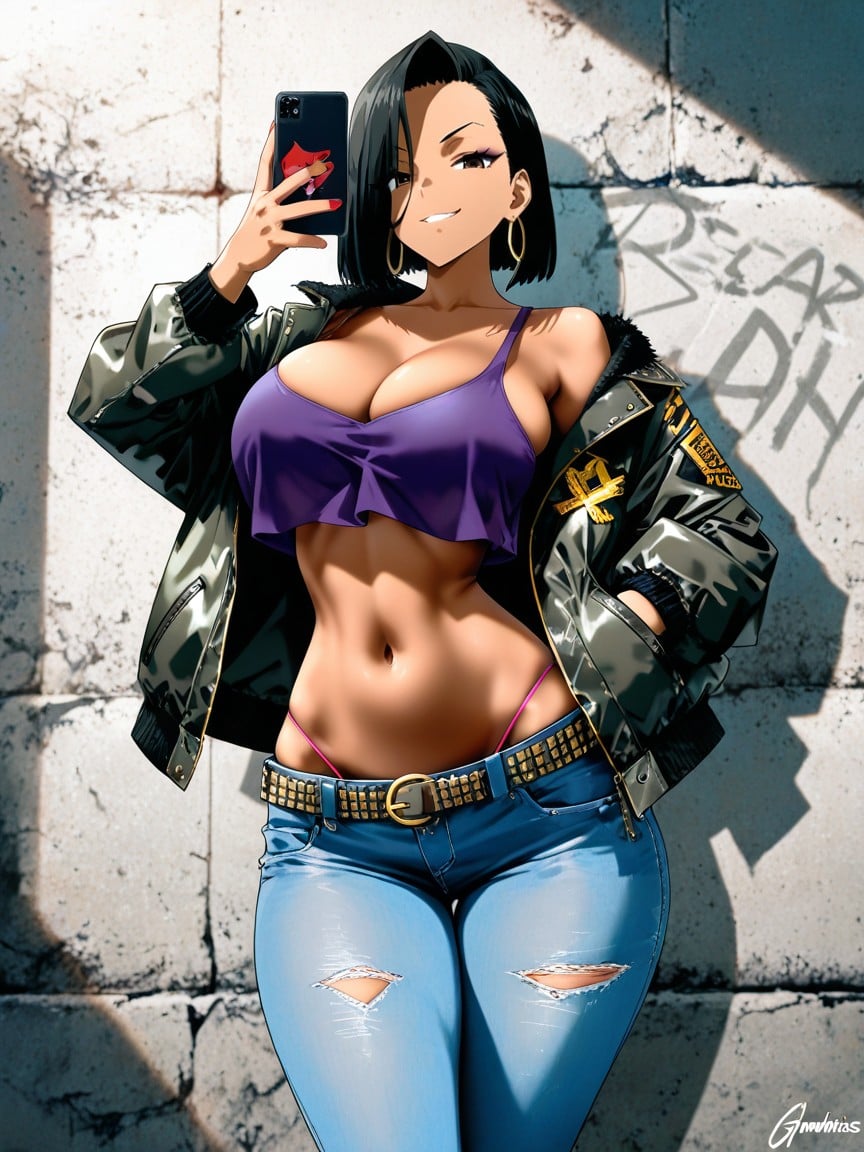Feminine Body, Black Hair, Selfie Hentai AI Porn