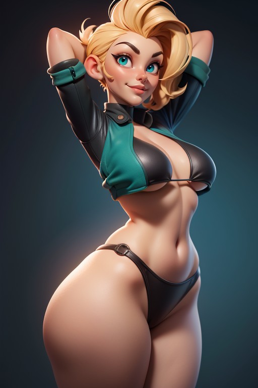 Tall Curvy And Thick With Perfect Proportions, Arms Up, Thick Thighs Hentai AI Porn