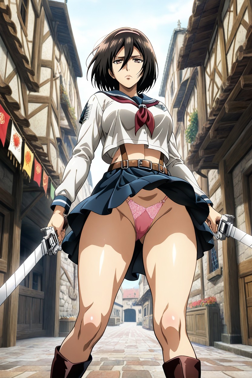 Lifting Panty, Legs Slightly Apart, Massive Ass Hentai AI Porn