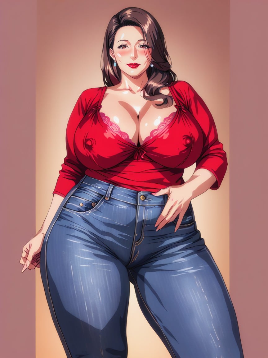 Hourglass, Looking At Viewer, Intricate Detail MILF AI Porn