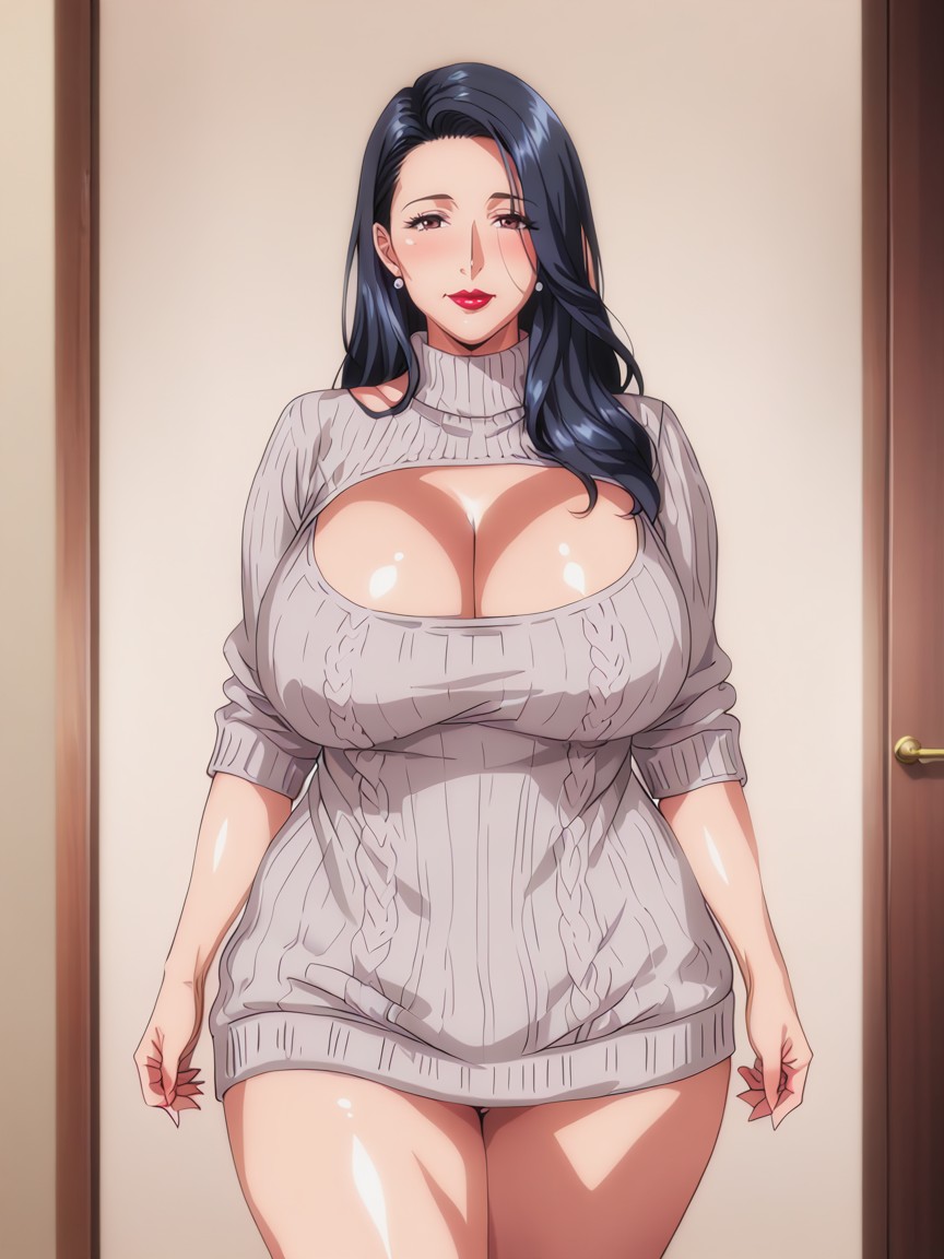 Hourglass, Perfect Breast Expansion, Excessive Oiled Skin MILF AI Porn