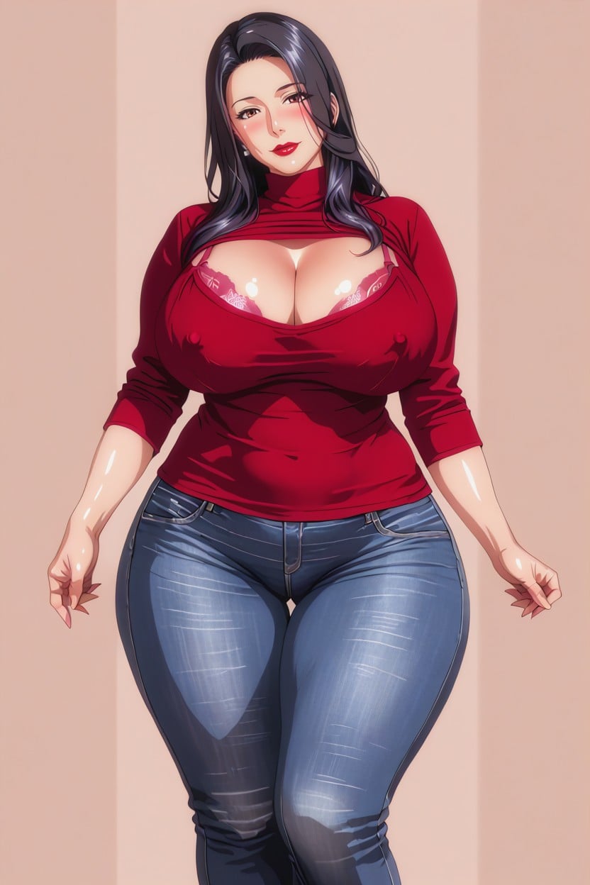 Looking At Viewer, Eyes Rolled, Detailed Body Part MILF AI Porn
