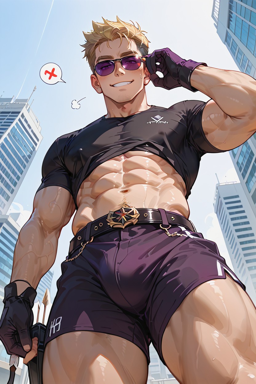 Muscular Thighs, And A Belt, Pale Skin AI Gay Porn