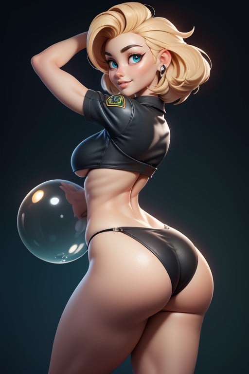 Blue Eyes, No Hair At The Back Of Head, Correct Body Proportions Hentai AI Porn