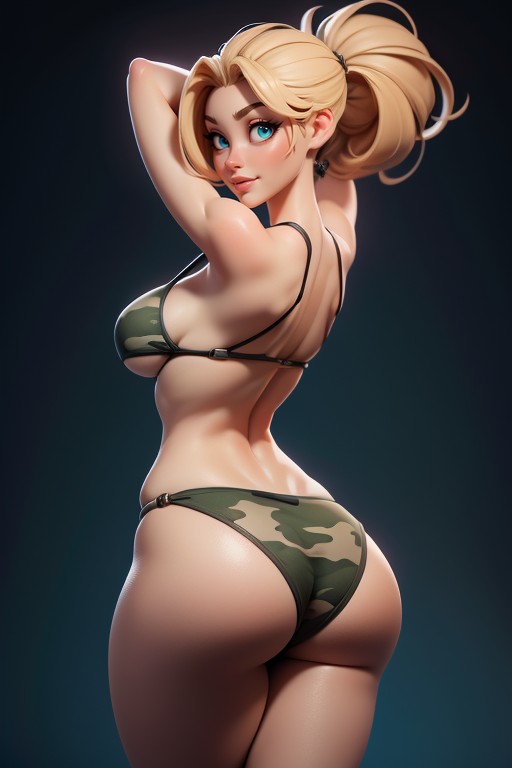 25+, Arms Up In Front Of Face, Looking Back At Viewer Hentai AI Porn