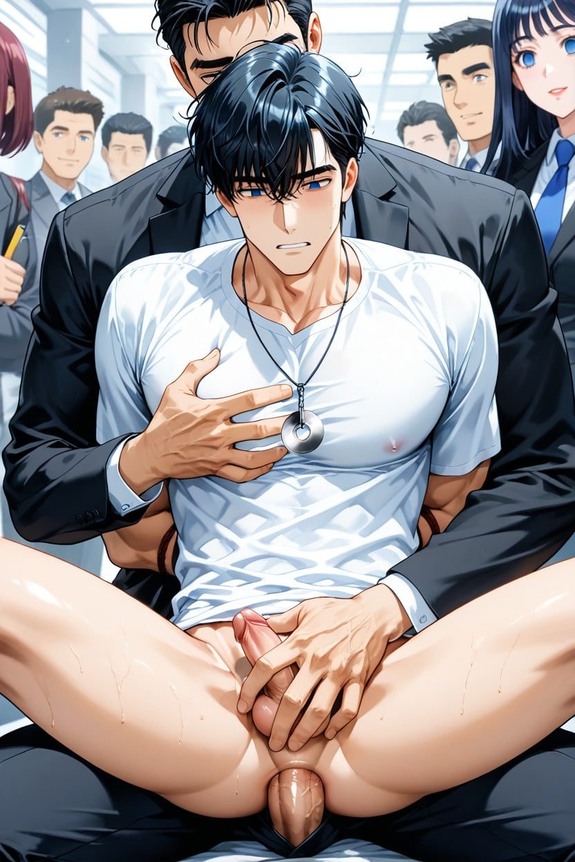 Grab Crotch, Blue Eyes, Groping From Behind AI Gay Porn