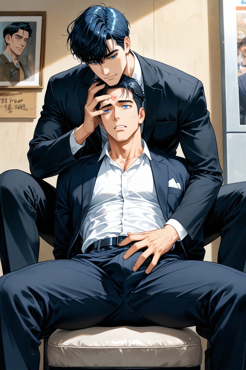 Being Groping By Another Person, Long Office Pants, Groping From Behind AI Gay Porn