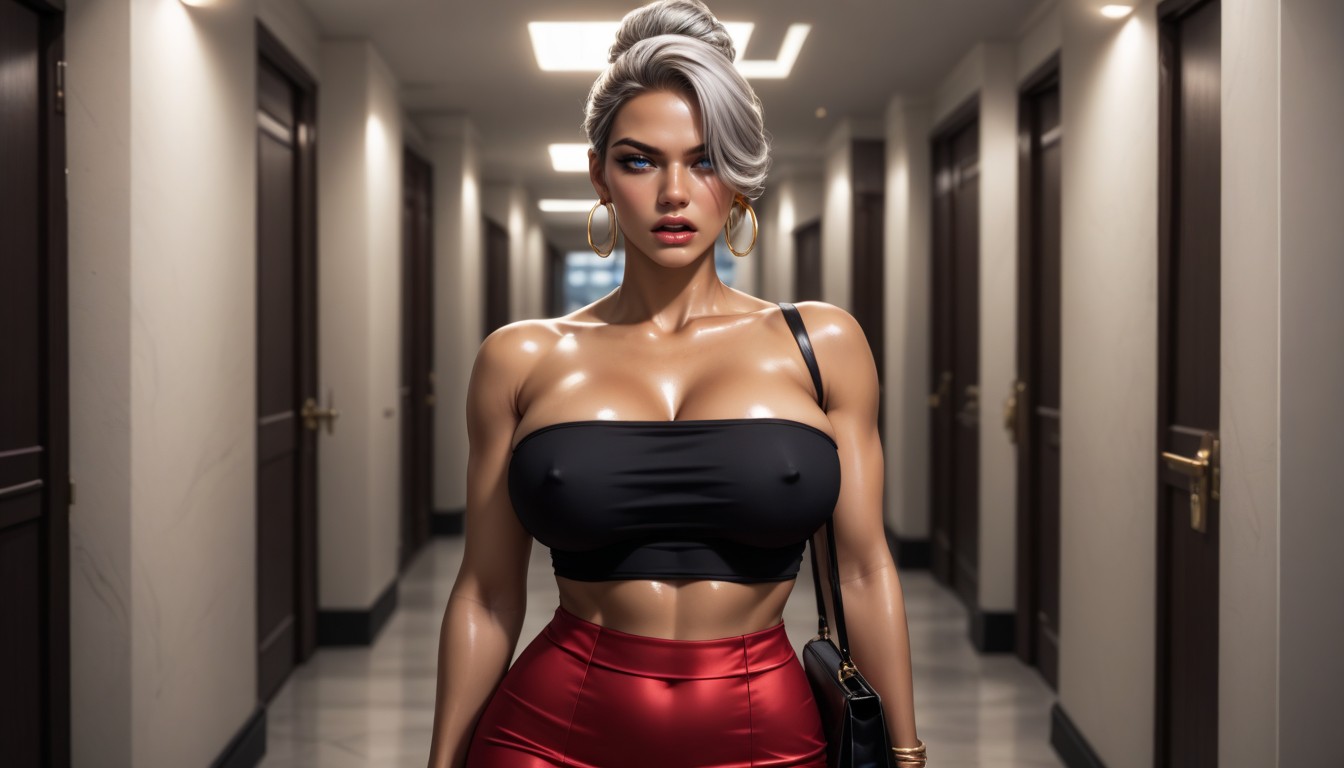 Night, Hair Over Eye, 18+ AI Porn