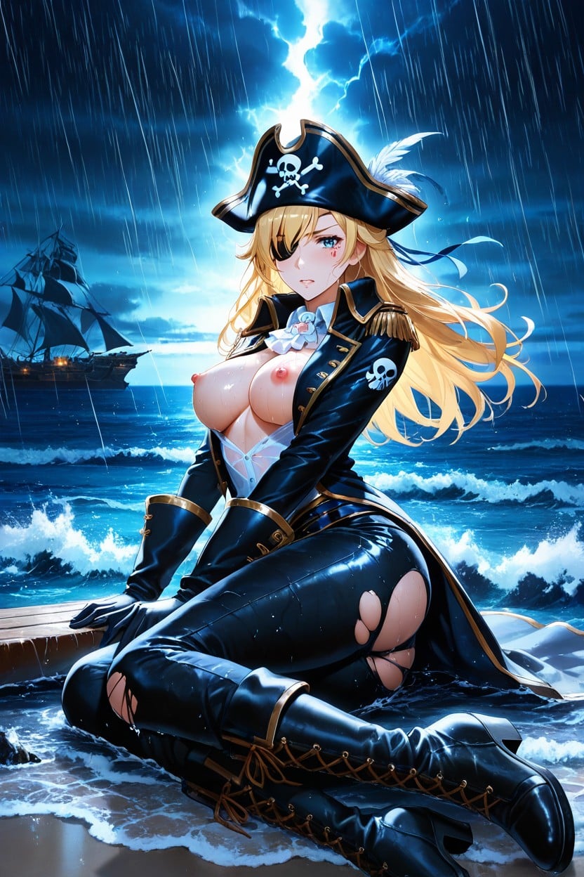 Pirates Outfit, Shipwrecked On The Ocean, Waist Hentai AI Porn