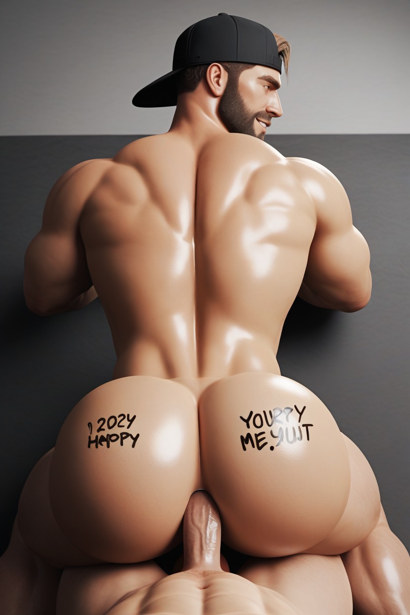 Body Writing, Extremely Large Ass, Looking At Viewer AI Gay Porn