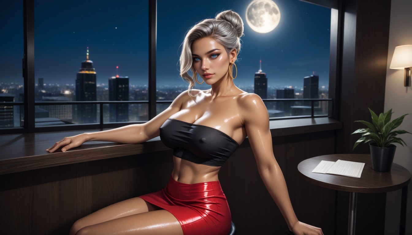 Side View, Office, Moon AI Porn