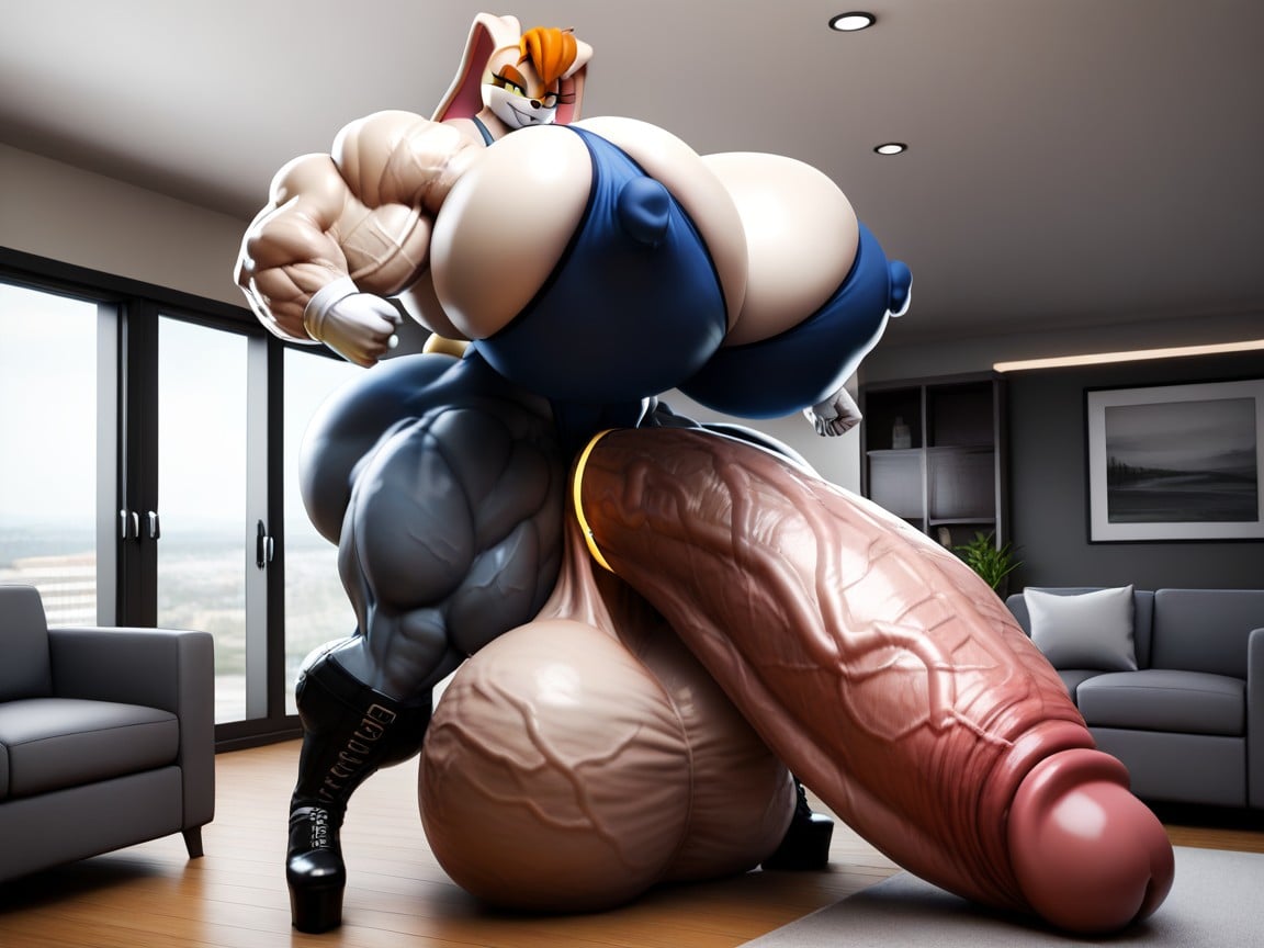 Hyper Gigantic Massive Muscles, Excessive Cum, Absurdly Oversized Veiny Futanari Cock Porno IA Furry
