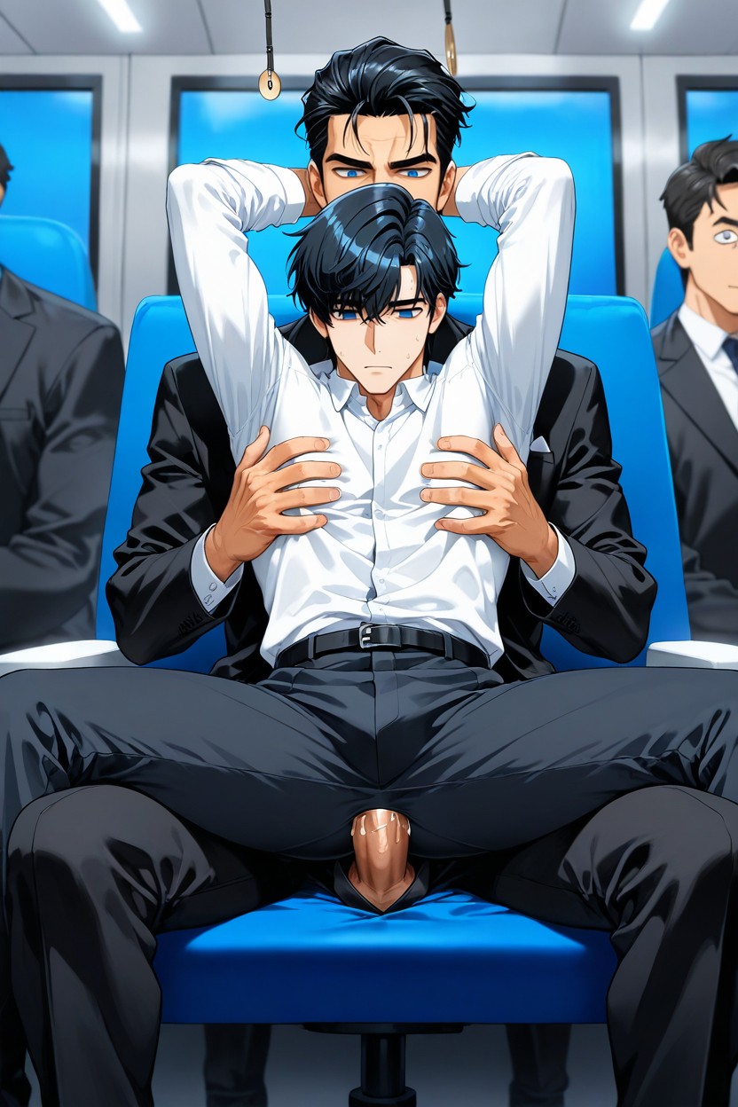 Being Groping By Another Person, Groping From Behind, Empty Eyes AI Gay Porn