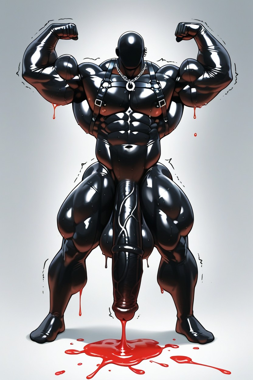 Muscular Legs, On Fours, Latex Suit AI Gay Porn
