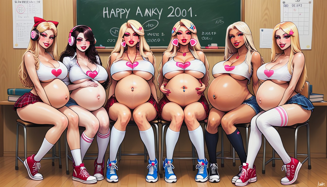 Classroom, Perfect Round Fake Boobs, Books Hentai AI Porn
