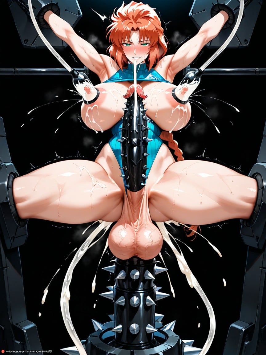 Veiny Testicles, Nipples Sucking By Milking Machine, Uncensored Hentai AI Porn