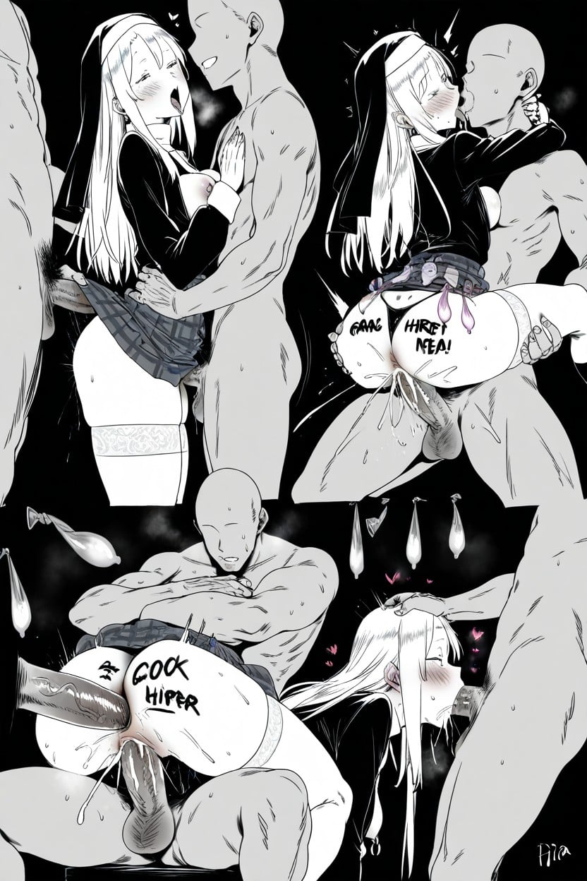 Lewd Expression, Triple Penetration, Small Ass Hentai AI Porn