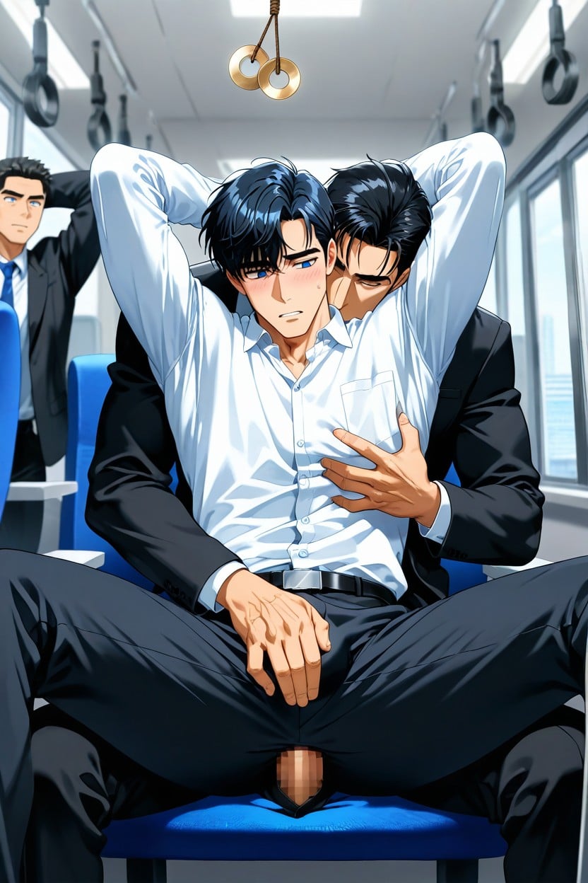 Groping From Behind, Ceo's Outfit, Black Jacket Over Shirt AI Gay Porn