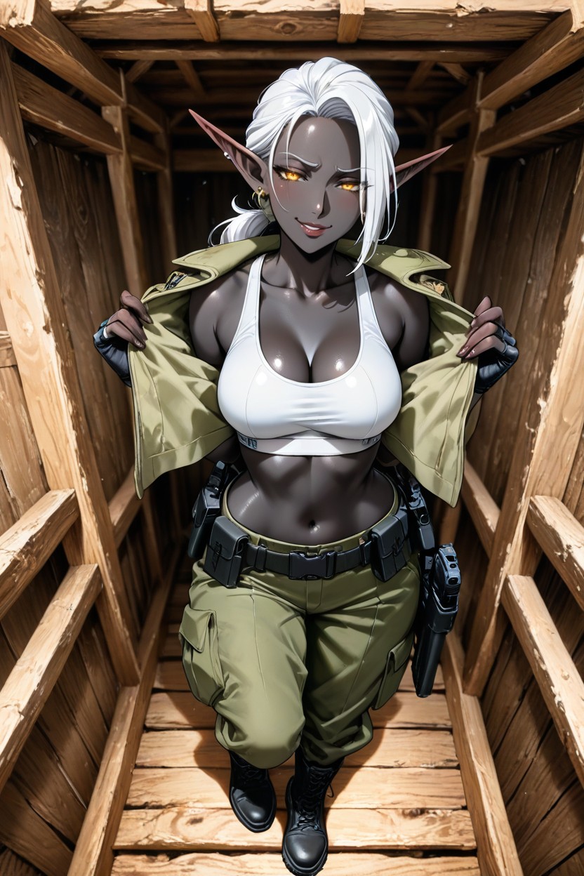 Sexy Pose, Dimly Lit, Fit Body Hentai AI Porn
