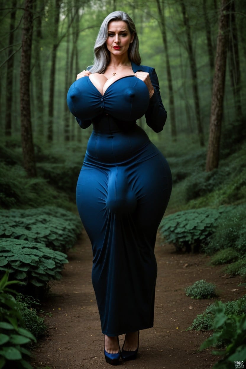 Hourglass Voluptuous Body, Hdr, John Persons Art Style Porno IA transsexuelle
