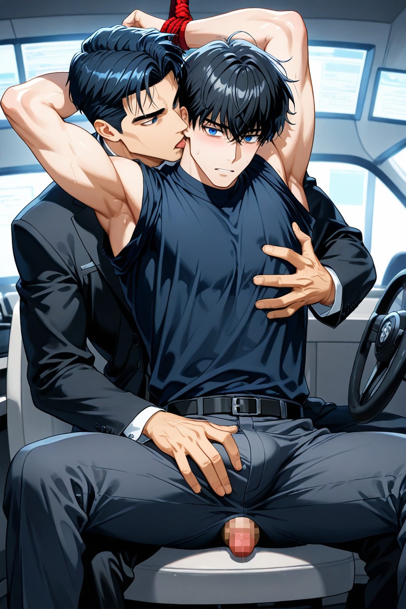 Groping, Groping, Blue Eyes AI Gay Porn