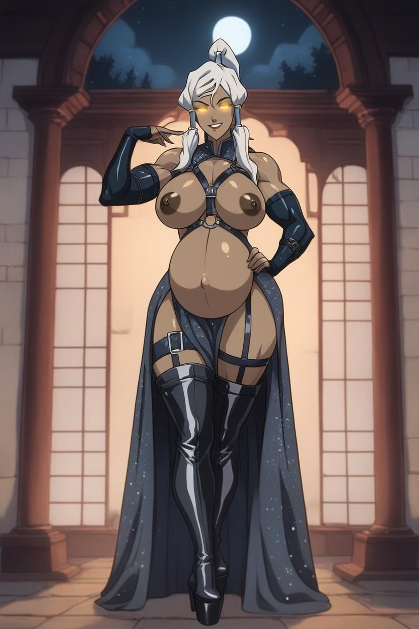 Dark Light, Full Body, Thigh Straps Hentai AI Porn