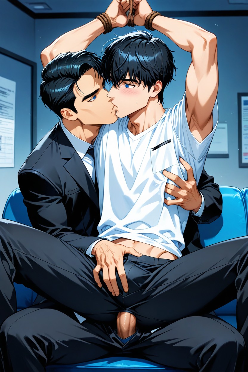 Groping, Pants Open To Reveal Black Underwear, Bl AI Gay Porn
