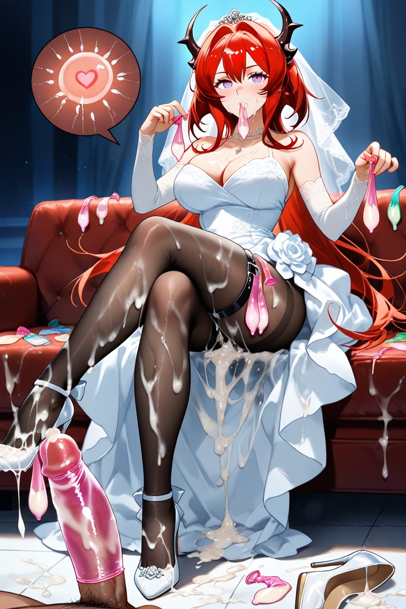 Semen Soaked High Heels, Cum On Legs, Wearing Condom Hentai AI Porn