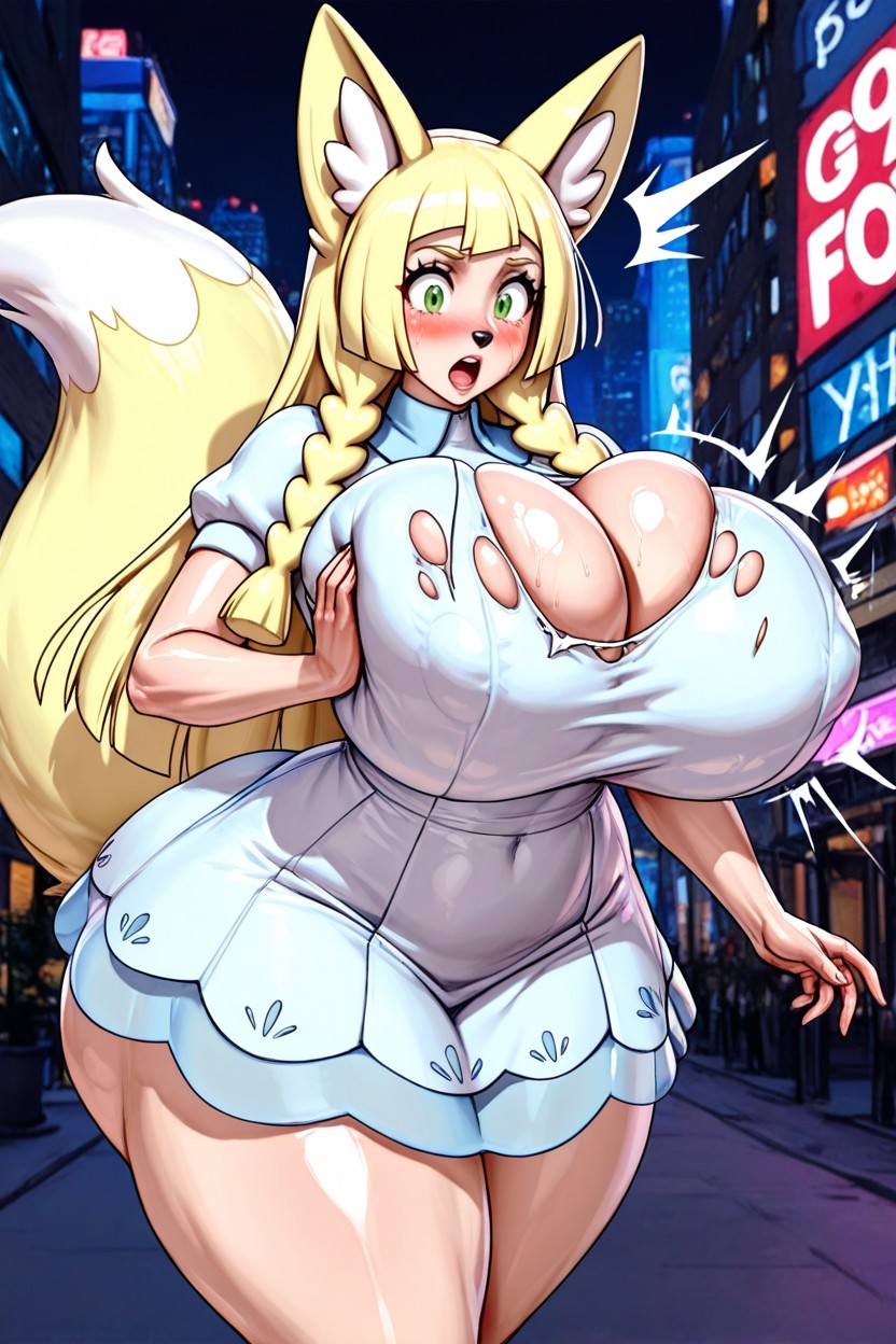 Anthro Fox, Surprised Expression, Lillie From Pokemon AI Porn