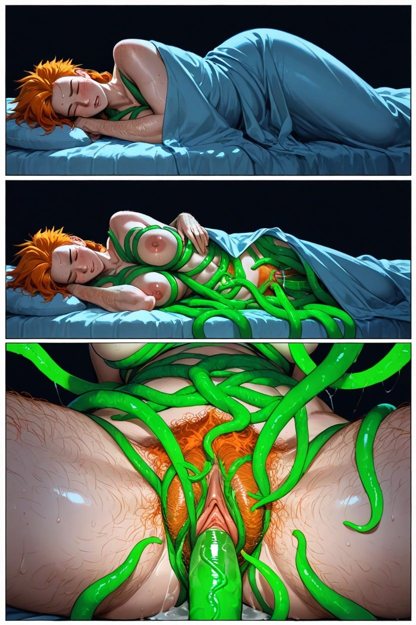 Extremely Hairy Pussy, Spiked Hair, Ginger Hairy Pussy Hentai AI Porn