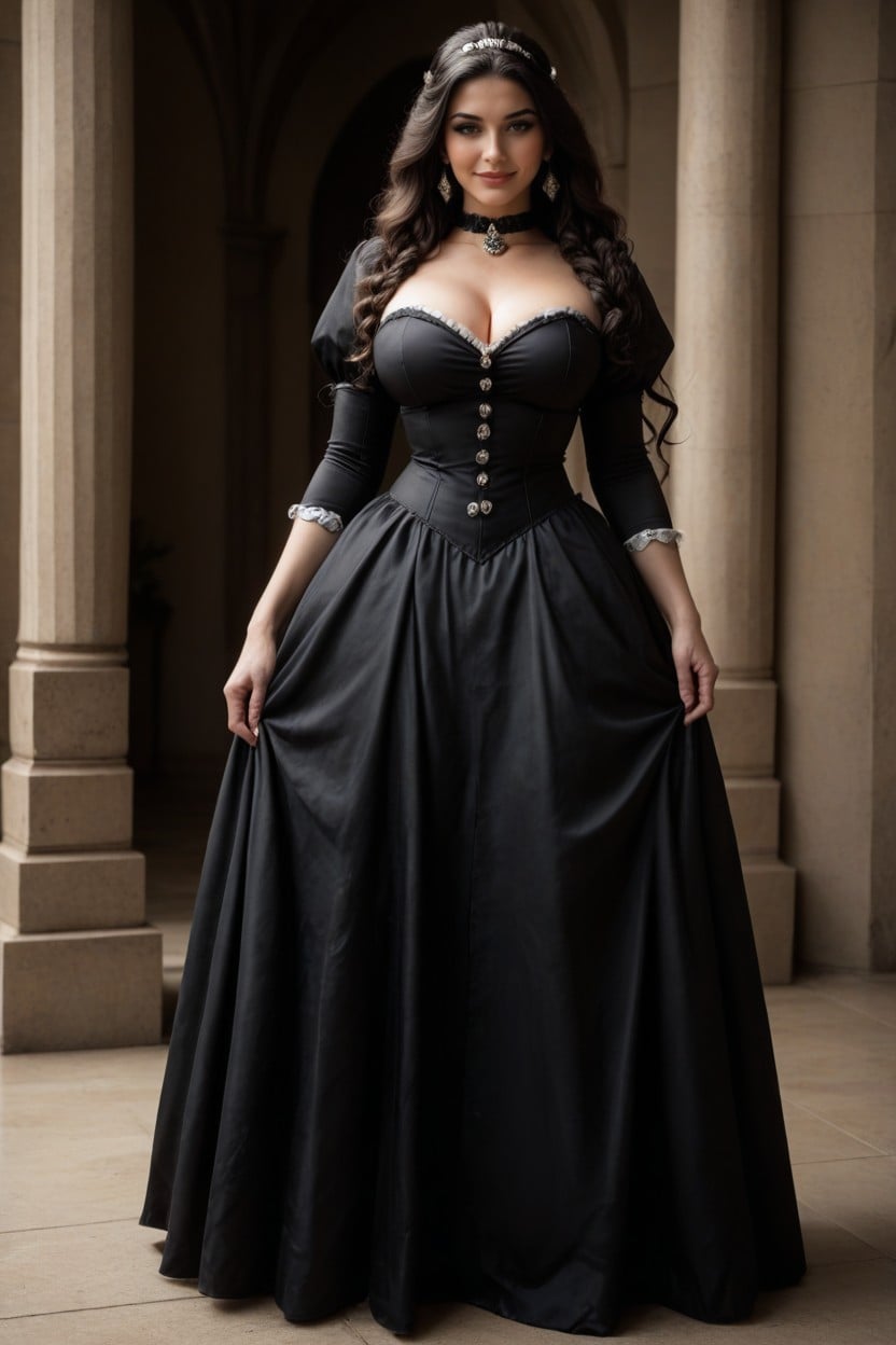 Dark Brunette, Enchanting View, Nice Smile AI Porn