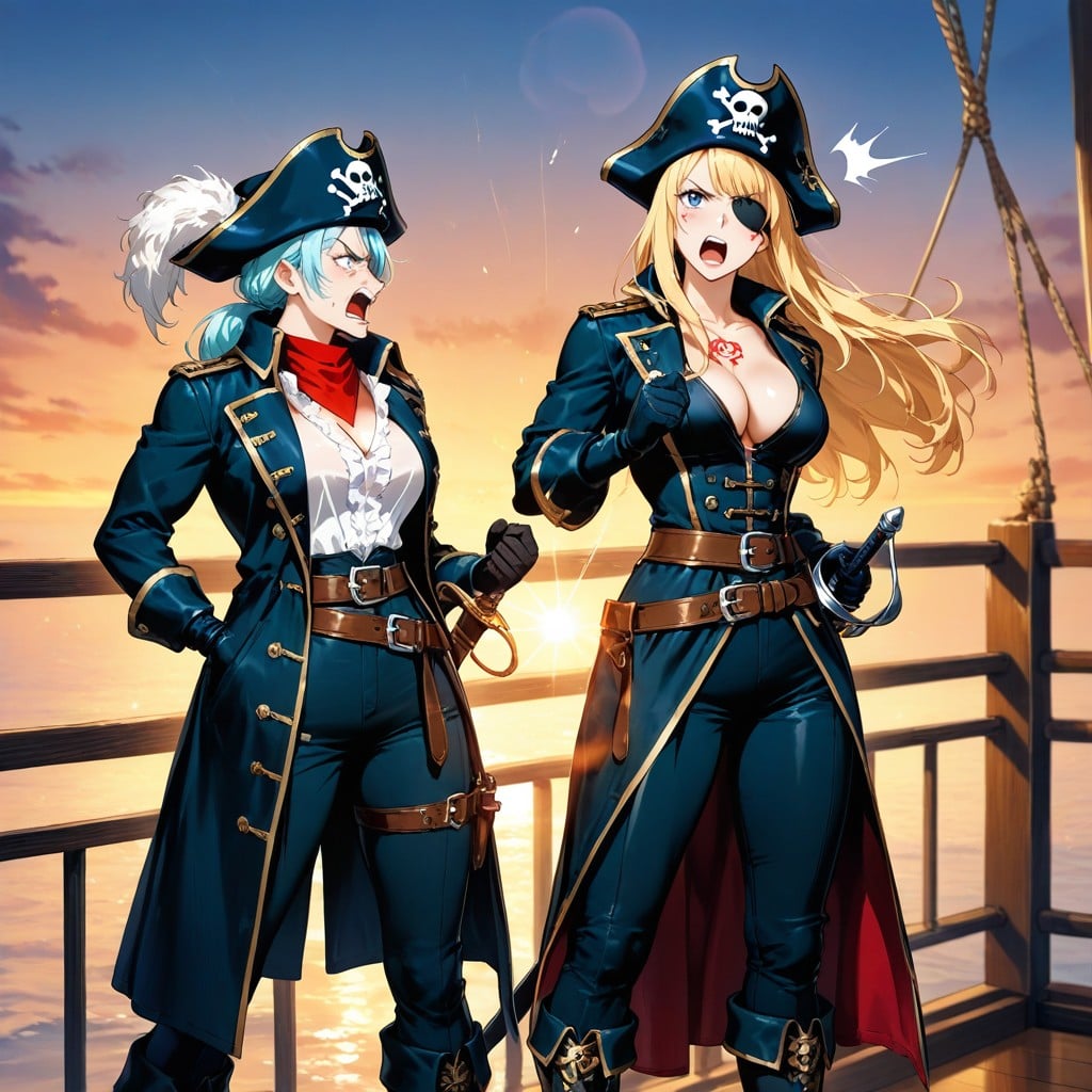 Red Bandana, Woman Looking At Man, Hi Rise Boots Hentai AI Porn