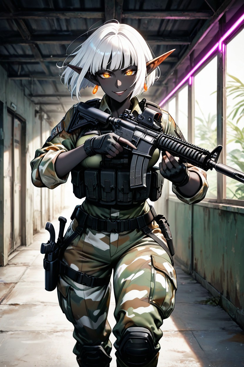 Solo, Pouches And Military Knife Strapped Around Left Thigh, Detailed Feets Hentai AI Porn