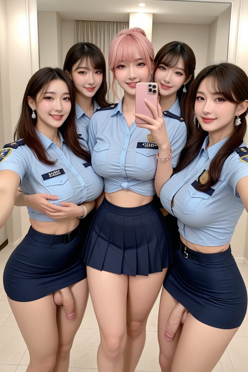 Purple Hair, Focus On Face, Wide Hips Porno IA Asiatique