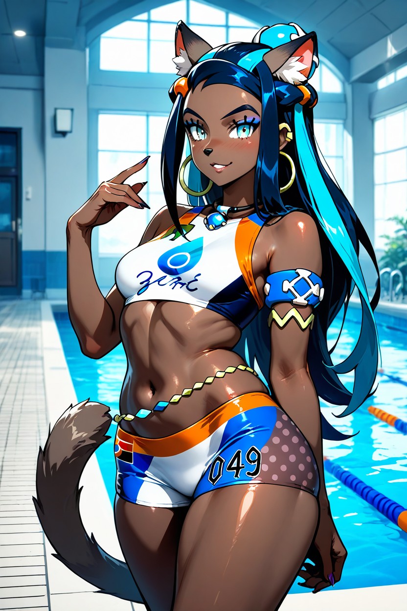 Nessa From Pokemon, Catgirl, Fluffy Fur AI Porn
