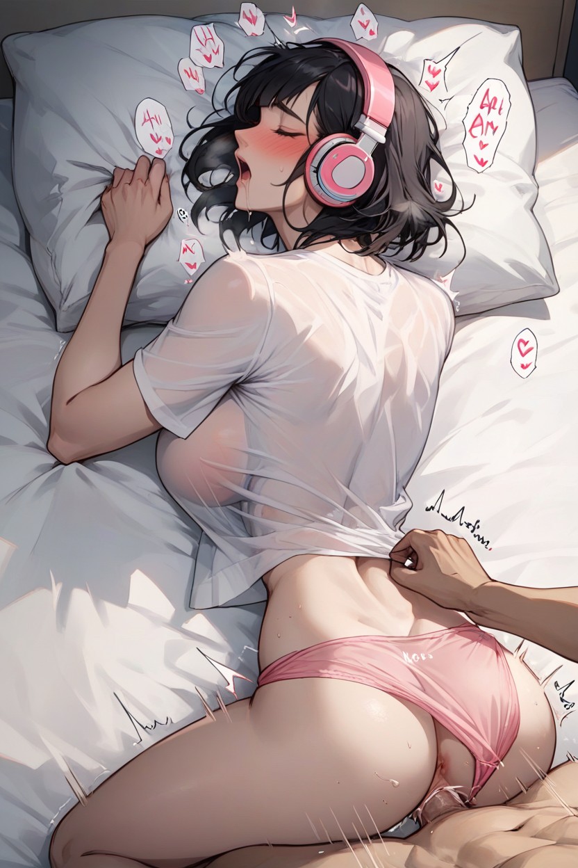 Smacking Sounds, Detailed, White Bed Hentai AI Porn