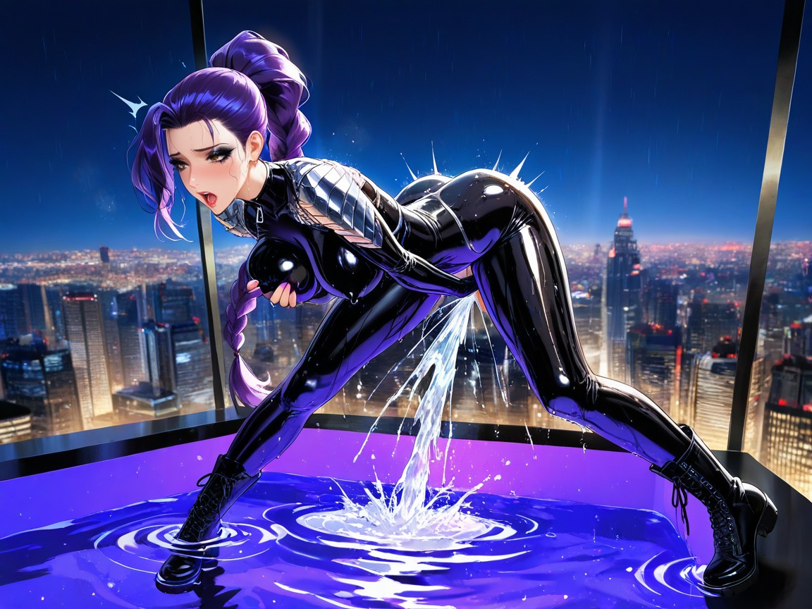 Extreme Squirting, Black Eyeshadow, Oiled Skin Hentai AI Porn
