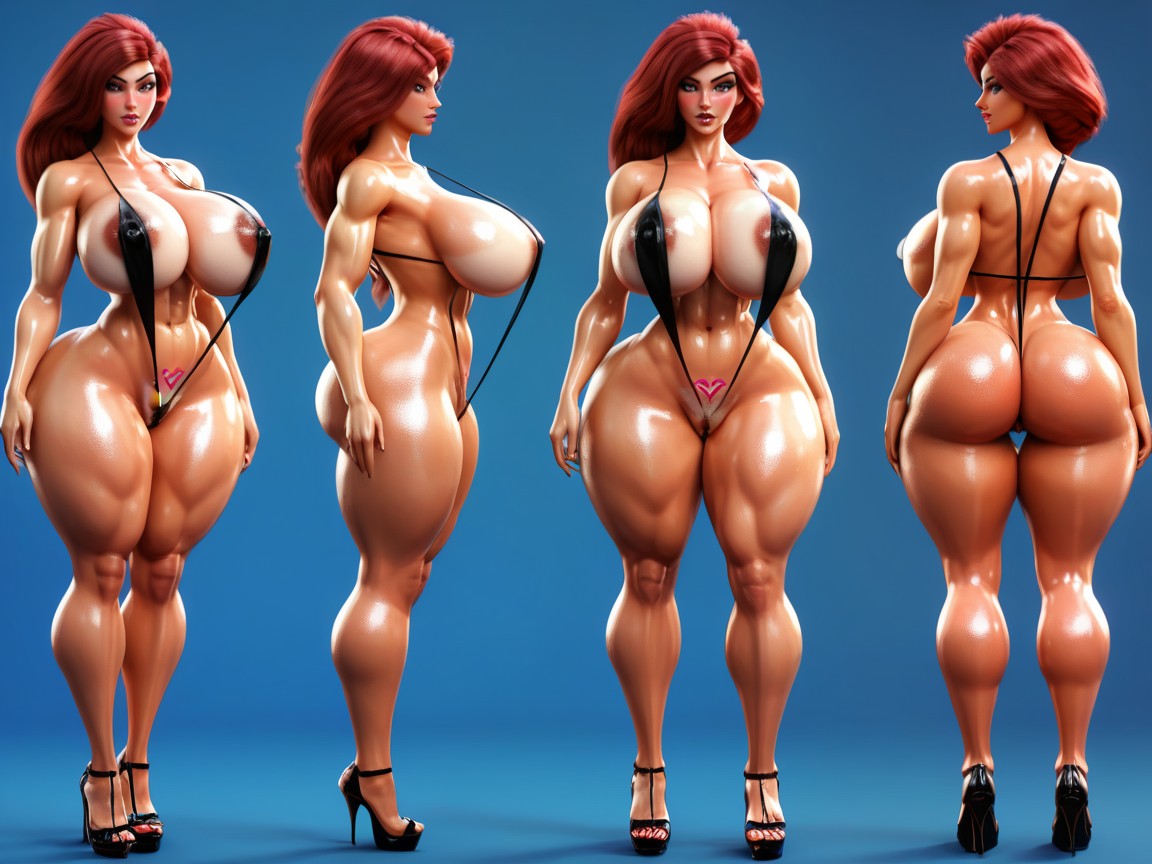 Hyper Waist, Pawg Ass, Looking At Viewer Hentai AI Porn
