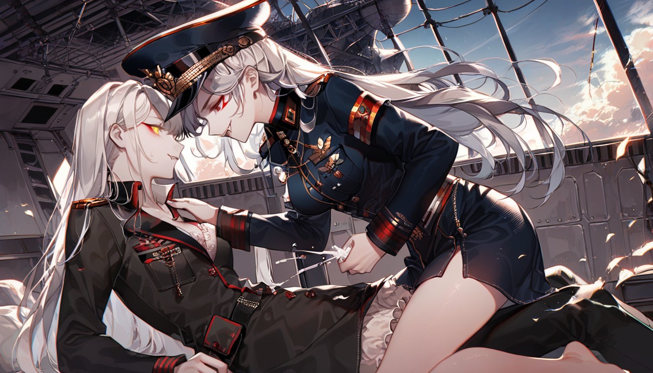 Same-sex Acts, Yuri, Grabbing Another's Hair Hentai AI Porn