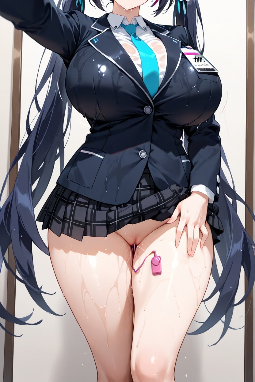 No Underwear, Very Wet Thighs, Very Large Breasts Hentai AI Porn