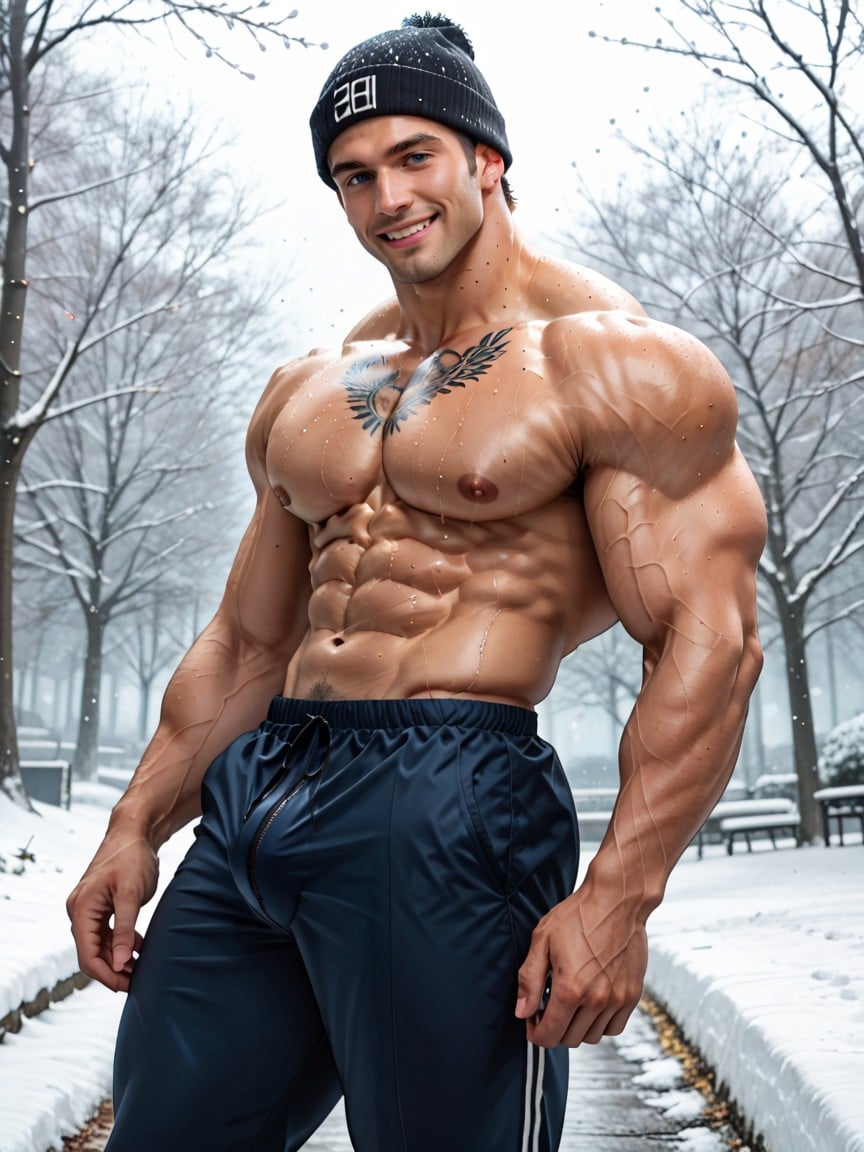Side View, Muscular Biceps, Blue Eyes AI Gay Porn