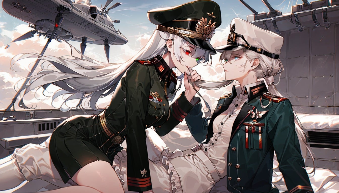 Peaked Cap, White Hair, Bishoujo Hentai AI Porn